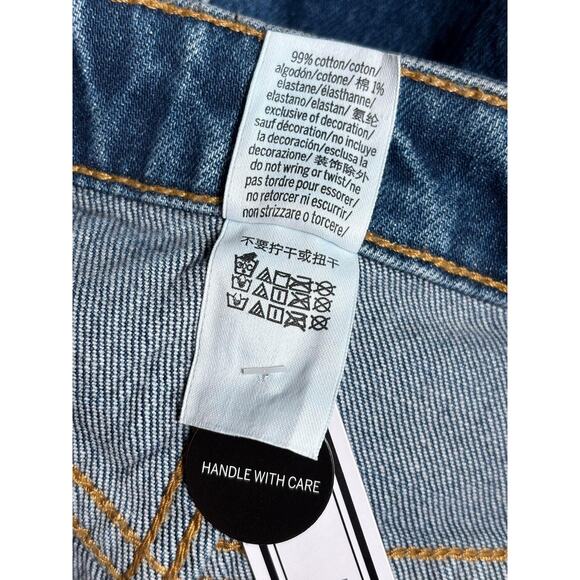 PINK Victoria's Secret Shorts Womens 14 Denim Daisy Rhinestone Raw Hem - Picture 4 of 10